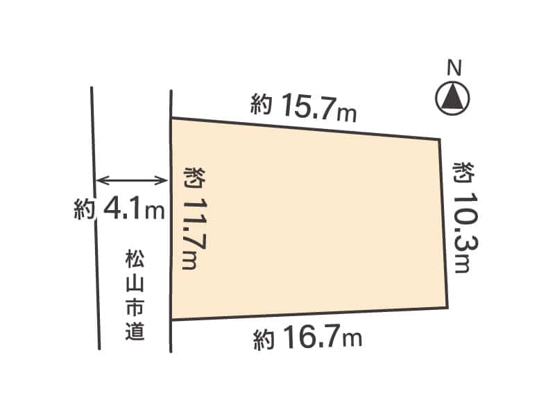 松山市枝松２丁目売り土地の区画図