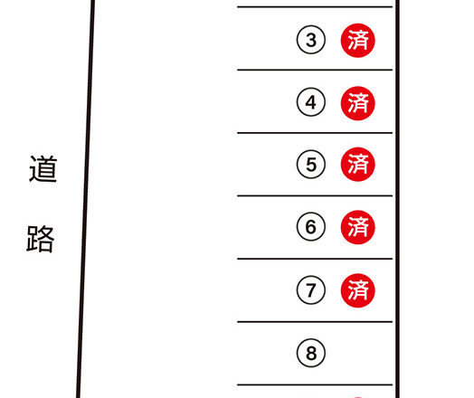 伊予市下吾川パーキングの配置図