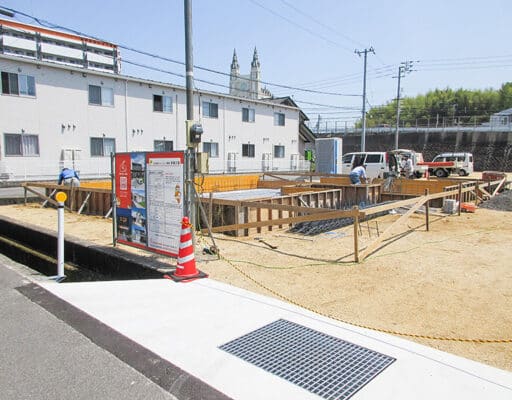 全館空調体感モデルハウス、基礎工事の様子