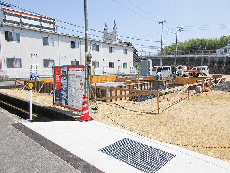全館空調体感モデルハウス、基礎工事の様子