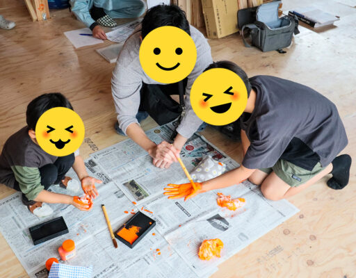 松山市I様邸　上棟記念手形の様子