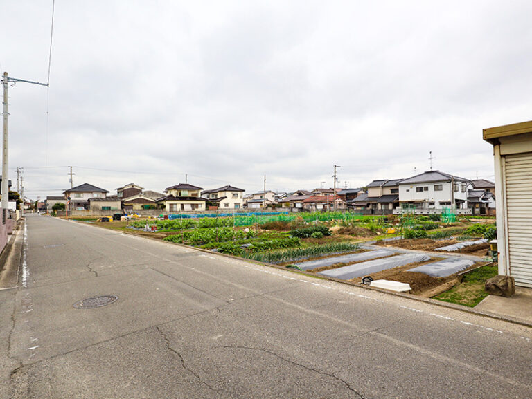松山市久保田町売土地の現地写真北側道路より撮影