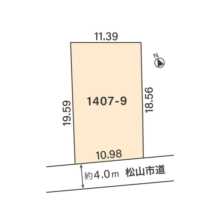 松山市北条辻63坪の土地、区画図
