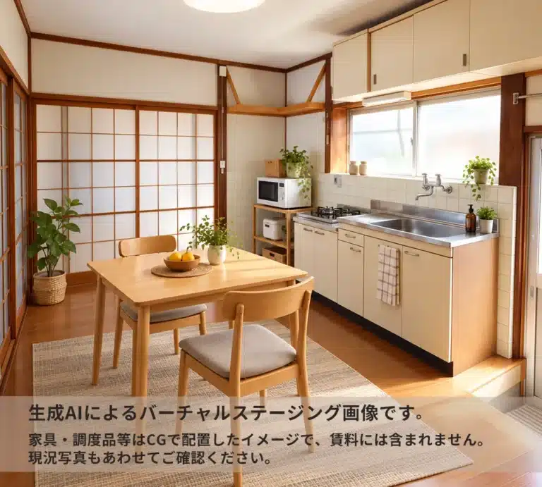針田町賃貸住宅 東-2のDK バーチャルステージングイメージ