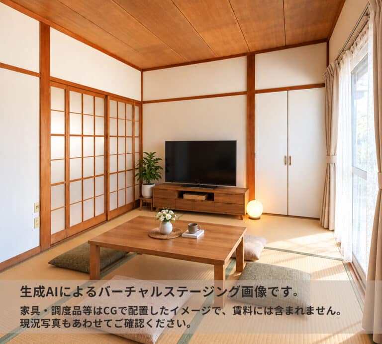針田町賃貸住宅 東-2 和室6帖 バーチャルステージングイメージ